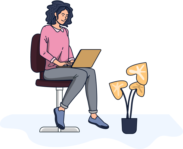 woman working on laptop